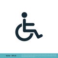 Handicap / Disability Icon Vector Logo Template Illustration Design. Vector EPS 10