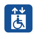 Handicap elevator sign with up and down arrows