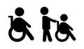 Disabled handicap person on wheelchair icon vector illustration Royalty Free Stock Photo