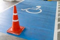 The handicap lot of car parking indoor at department store