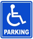 Handicap parking sign Royalty Free Stock Photo