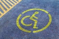 Handicap parking sign on asphalt, persons with disabilities Royalty Free Stock Photo