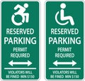 Handicap Parking Sign,Double Arrow Sign On White Background Royalty Free Stock Photo