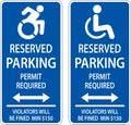 Handicap Parking Sign,Double Arrow Sign On White Background Royalty Free Stock Photo