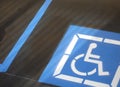 Handicap parking space Royalty Free Stock Photo