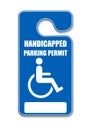 Handicap parking tag Royalty Free Stock Photo