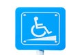 Handicap parking traffic sign on white background.clipping path Royalty Free Stock Photo