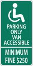 Handicap Parking Van Accessible Sign On White Background Royalty Free Stock Photo