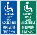 Handicap Parking Van Accessible Sign On White Background Royalty Free Stock Photo