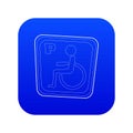 Handicap parking or wheelchair parking icon blue vector