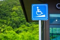 Handicap ramp access symbol. Wheelchair way or parking sign, con Royalty Free Stock Photo