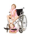 Handicap service in a funny image Royalty Free Stock Photo