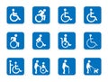 Handicap icons, disabled people