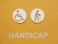 Handicap signage with person on wheelchair image