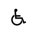 Handicap signage vector wc invalid icon. Disable toilet access wheelchair sign design Royalty Free Stock Photo