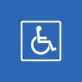 Handicap signage vector wc invalid icon. Disable toilet access wheelchair sign design Royalty Free Stock Photo