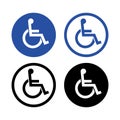 Handicap signage vector wc invalid icon. Disable toilet access wheelchair sign design