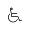 Handicap symbol icon , Wheelchair solid logo illustration,