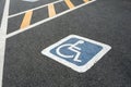 Handicap symbol on road