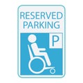 Handicap or wheelchair person icon, sign reserved parking Royalty Free Stock Photo