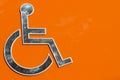 Handicap wheelchair sign for WC.