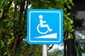 Handicap wheelchair slope way sign symbol background