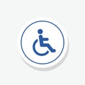 Handicap wheelchair symbol sticker icon Royalty Free Stock Photo