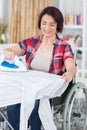 Handicaped person must do housekeeping herself Royalty Free Stock Photo