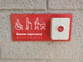 Handicapped Access. Handicap door push button Royalty Free Stock Photo