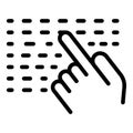 Handicapped blind writing icon, outline style