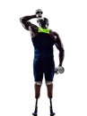 handicapped body builders building weights man with legs prosthesis silhouette