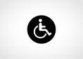 Handicapped disability wheelchair vector icon