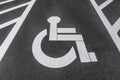 handicapped / disabled parking sign painted on the road asphalt Royalty Free Stock Photo