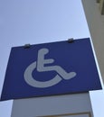 Handicapped or disabled parking space traffic sign Royalty Free Stock Photo