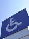 Handicapped or disabled parking space traffic sign Royalty Free Stock Photo