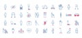 Handicapped line style collection of icons vector design