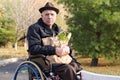 Handicapped man doing his grocery shopping Royalty Free Stock Photo