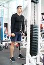 Handicapped Muscular Man Working Out Using Machines