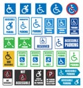 Handicapped parking signs, disabled people parking