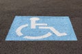 Handicapped Parking Space Closeup Royalty Free Stock Photo