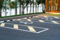 Handicapped parking spaces in the parking lot. Disabled parking sign Royalty Free Stock Photo