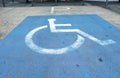 Handicapped parking spot. logos for disabled on parking.