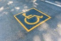 handicapped parking spot.signal disabled parking Royalty Free Stock Photo