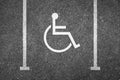 Handicapped parking spot top view Royalty Free Stock Photo