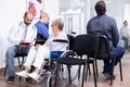 Handicapped patient sitting in wheelchair