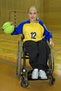 Handicapped person sport in the wheelchair