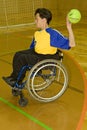 Handicapped person sport in the wheelchair