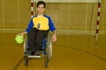 Handicapped person sport in the wheelchair