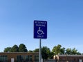 A handicap reserved parking sign Royalty Free Stock Photo