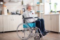Handicapped senior man in wheelchair Royalty Free Stock Photo